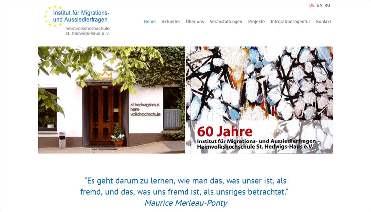 Institut für Migrations- und Aussiedlerfragen, Heimvolkshochschule St. Hedwigshaus
